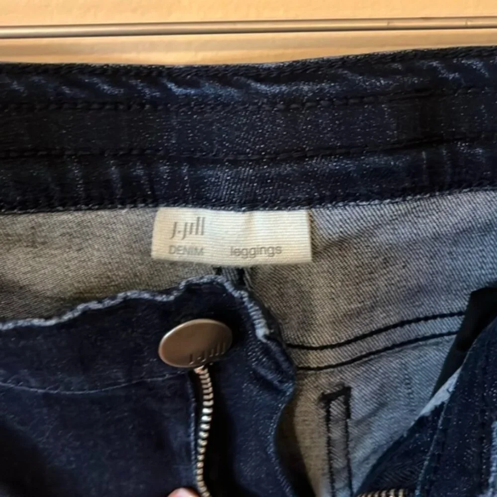 SET of 2 J.Jill Skinny Jeggings: Black & Dark Denim, Size 8 - Picture 7 of 9